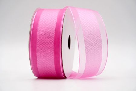 Hot Pink Sheer Mid Herringbone Design Ribbon_K1754-501